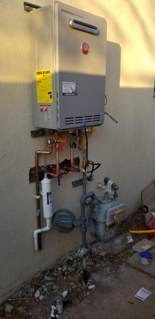 Tankless water heater installation